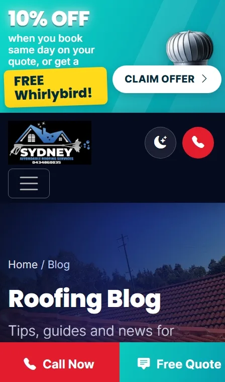 Sydney Affordable Roofing Services detail
